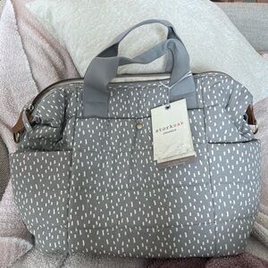 Storksak Gray Quilted Dot-Pattern Baby Bag